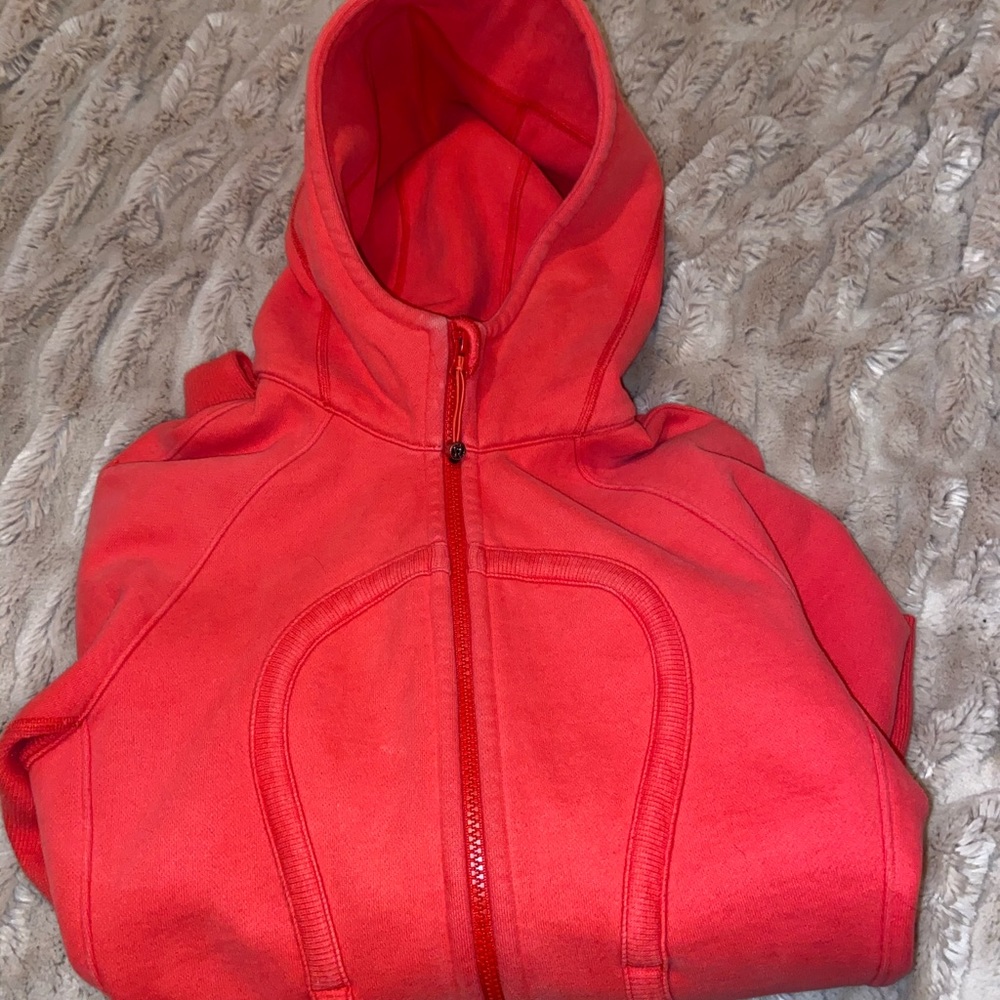 Orange/coral lululemon zip up jacket